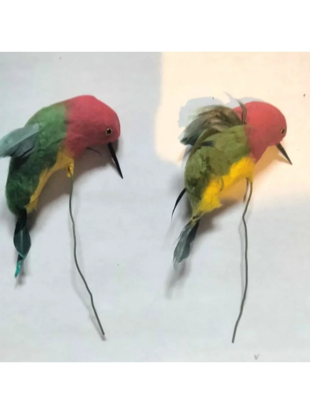 Colorful Decorative Feathered Bird Hummingbird Figurine Wire Floral Crafts Lot 4